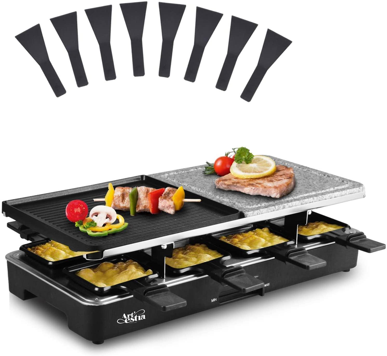 Artestia Raclette Table Grill, Electric Korean BBQ Grill Indoor Cheese Raclette for 8 Person - JOY2ESpree