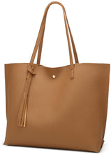 
                        
                          將圖片載入圖庫檢視器 Women's Soft Faux Leather Tote Shoulder Bag from Dreubea, Big Capacity Tassel Handbag
                        
                      