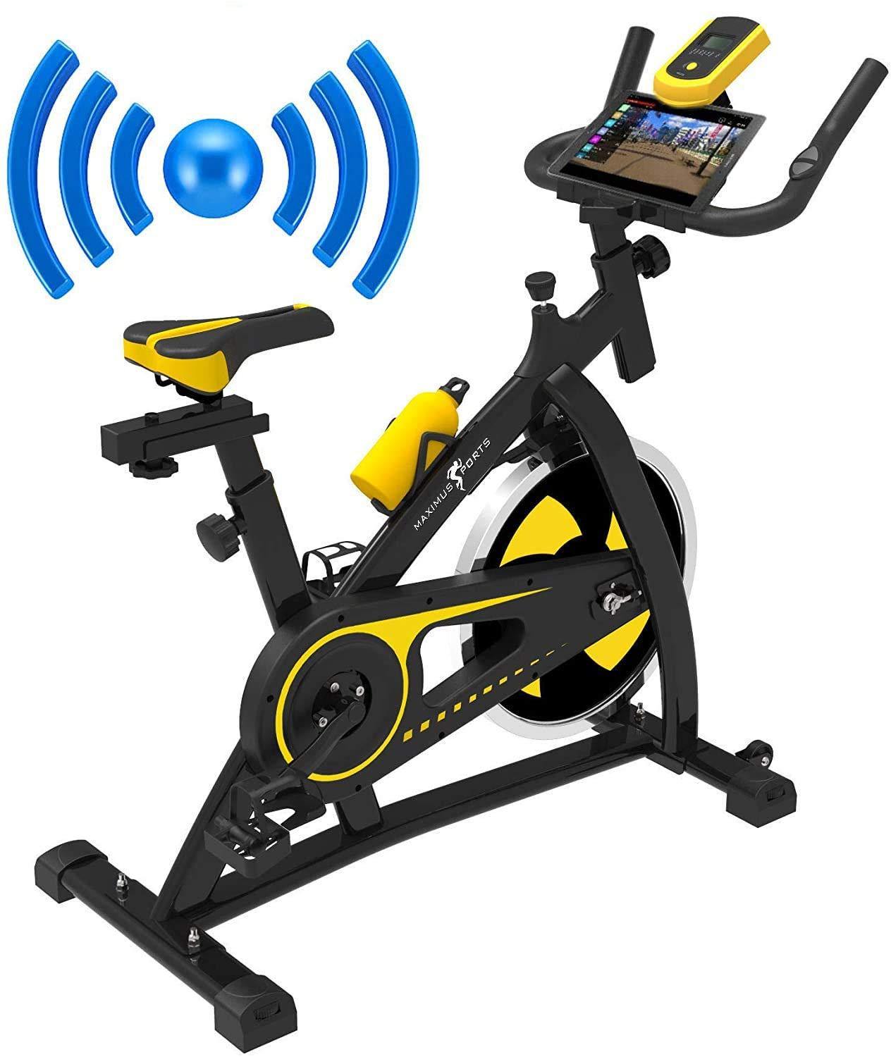 Maximus Sports Bluetooth Indoor Cycling Exercise Bike Stationary Studio Cycles Aerobic Training Fitness Cardio - JOY2ESpree