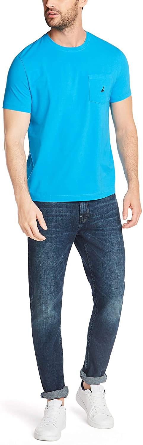 Nautica Men's Solid Crew Neck Short-Sleeve Pocket T-Shirt - JOY2ESpree