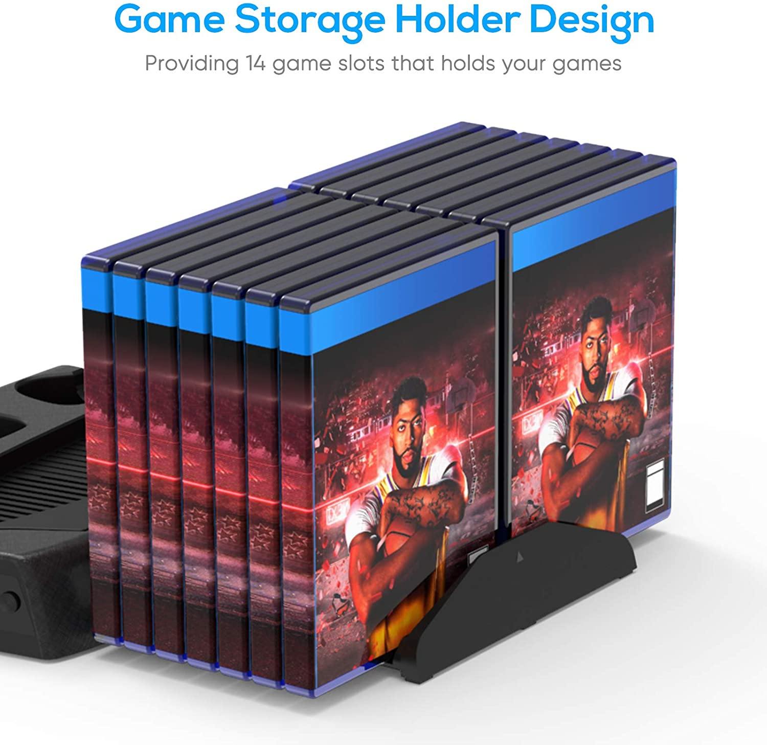 Vertical Charging Stand for PS5 Controllers with Cooling Fan - JOY2ESpree