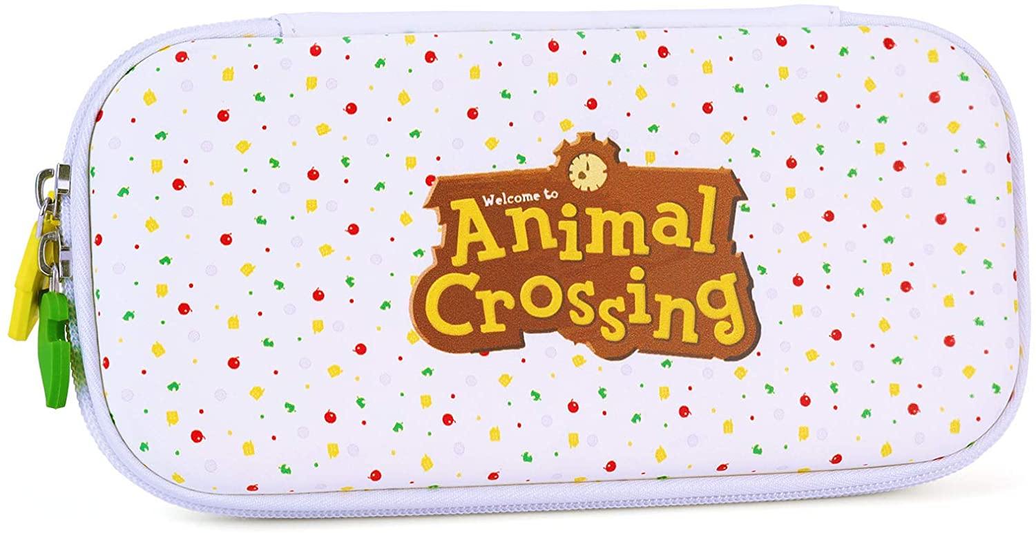 Carrying Case for Nintendo Switch - Cute Animal Crossing Portable Slim Travel Bag fit Switch Console & Game Accessories (White) - JOY2ESpree