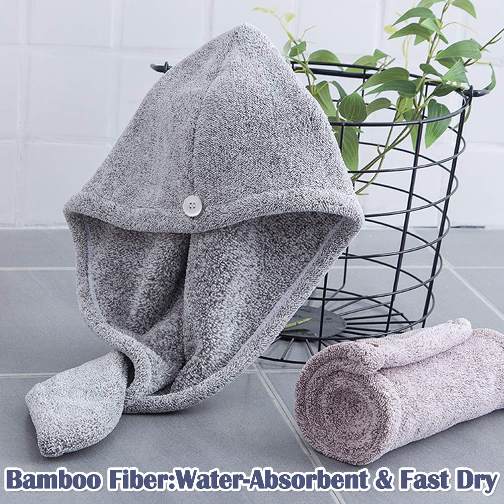 Vinker 3 Pack Hair Towel Wrap, Microfiber Quick Drying Hair Towels, Bath Dryer Caps, Bath Hair Drying Towel, Quick Dryer Hat for Women Girls