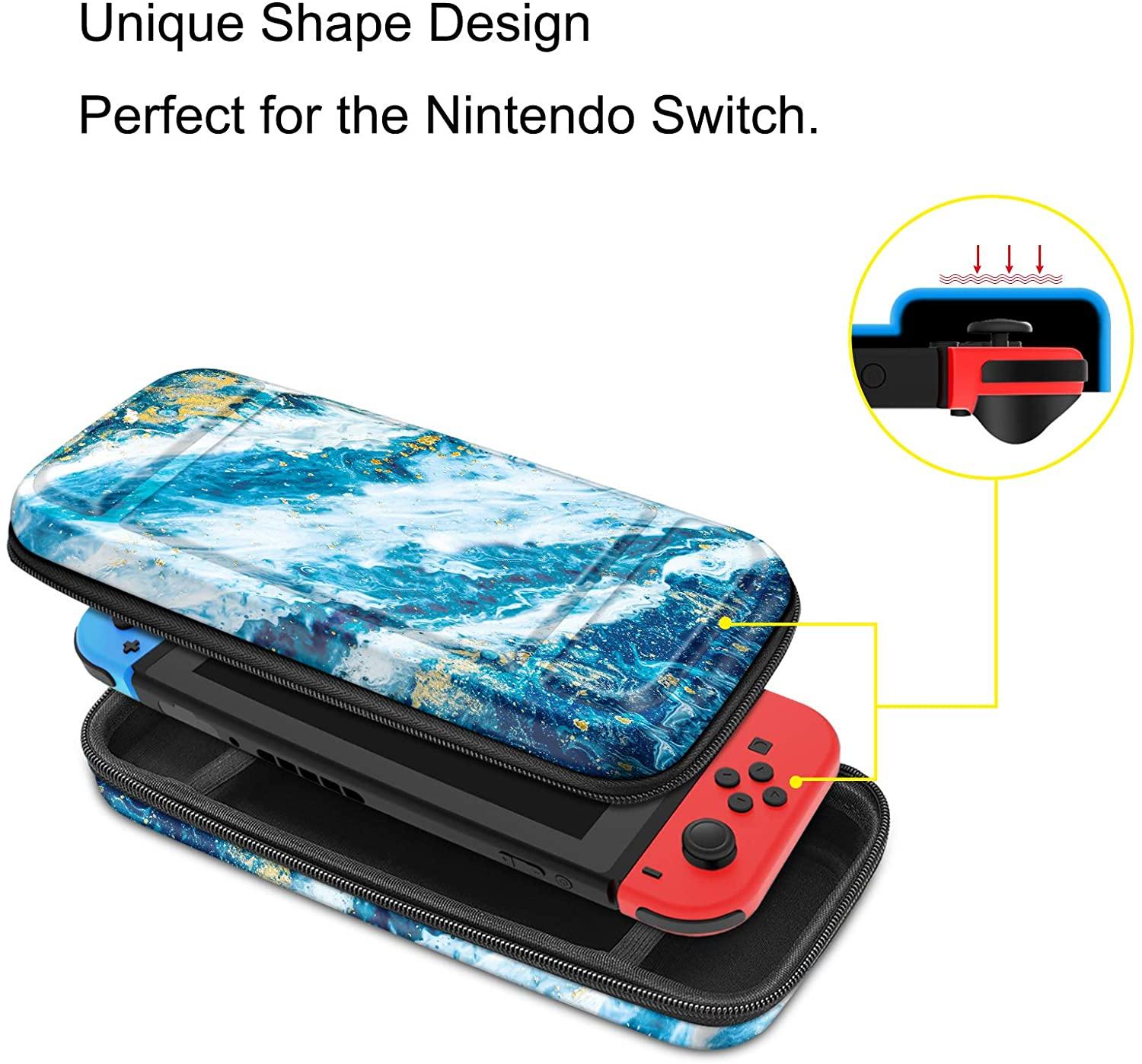 Fintie Carry Case for Nintendo Switch - [Shockproof] Hard Shell Protective Cover Travel Bag w/10 Game Card Slots - JOY2ESpree