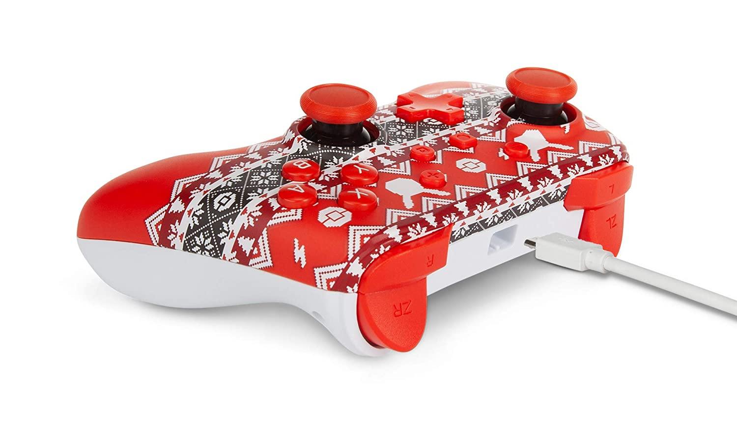 PowerA Enhanced Wired Controller for Nintendo Switch - Mario White, Gamepad, Wired Video Game Controller, Gaming Controller - Nintendo Switch - JOY2ESpree