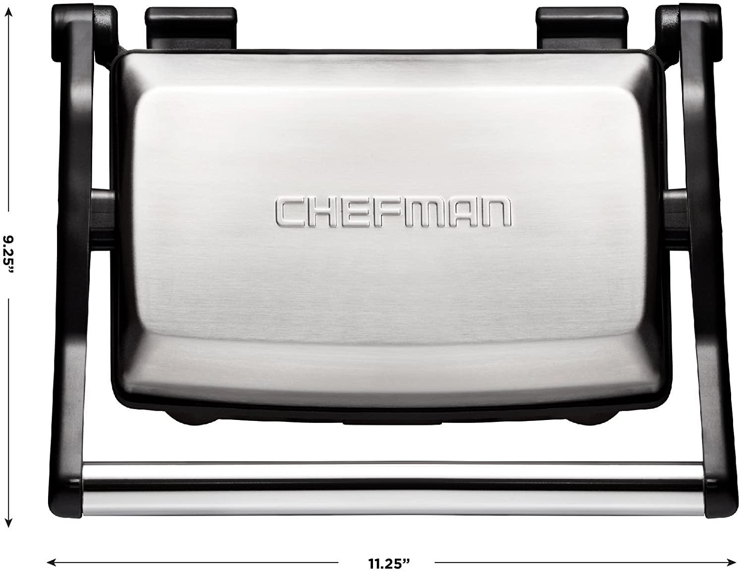 Chefman Panini Press Grill and Gourmet Sandwich Maker Non-Stick Coated Plates - JOY2ESpree
