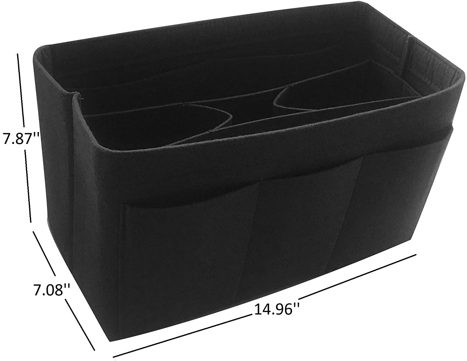 Felt Tote Bag Organizer Insert with Pockets, Handbag Purse Shaper, fits Neverfull, Speedy, Longchamp, etc.