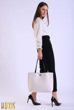 
                        
                          Load image into Gallery viewer, Minimalist Clean Cut Pebbled Faux Leather Tote Womens Shoulder Handbag
                        
                      