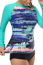 
                        
                          將圖片載入圖庫檢視器 CharmLeaks Women's Long Sleeve Rashguard UPF 50 Sun Protection Swimsuit Top Striped Swim Shirts
                        
                      