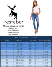 
                        
                          गैलरी व्यूवर में इमेज लोड करें, Resfeber Women's Ripped Boyfriend Jeans Cute Distressed Jeans Stretch Skinny Jeans with Hole
                        
                      