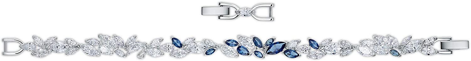 Swarovski Women's Louison Jewelry Collection, Rhodium Finish, Blue Crystals, Clear Crystals - JOY2ESpree