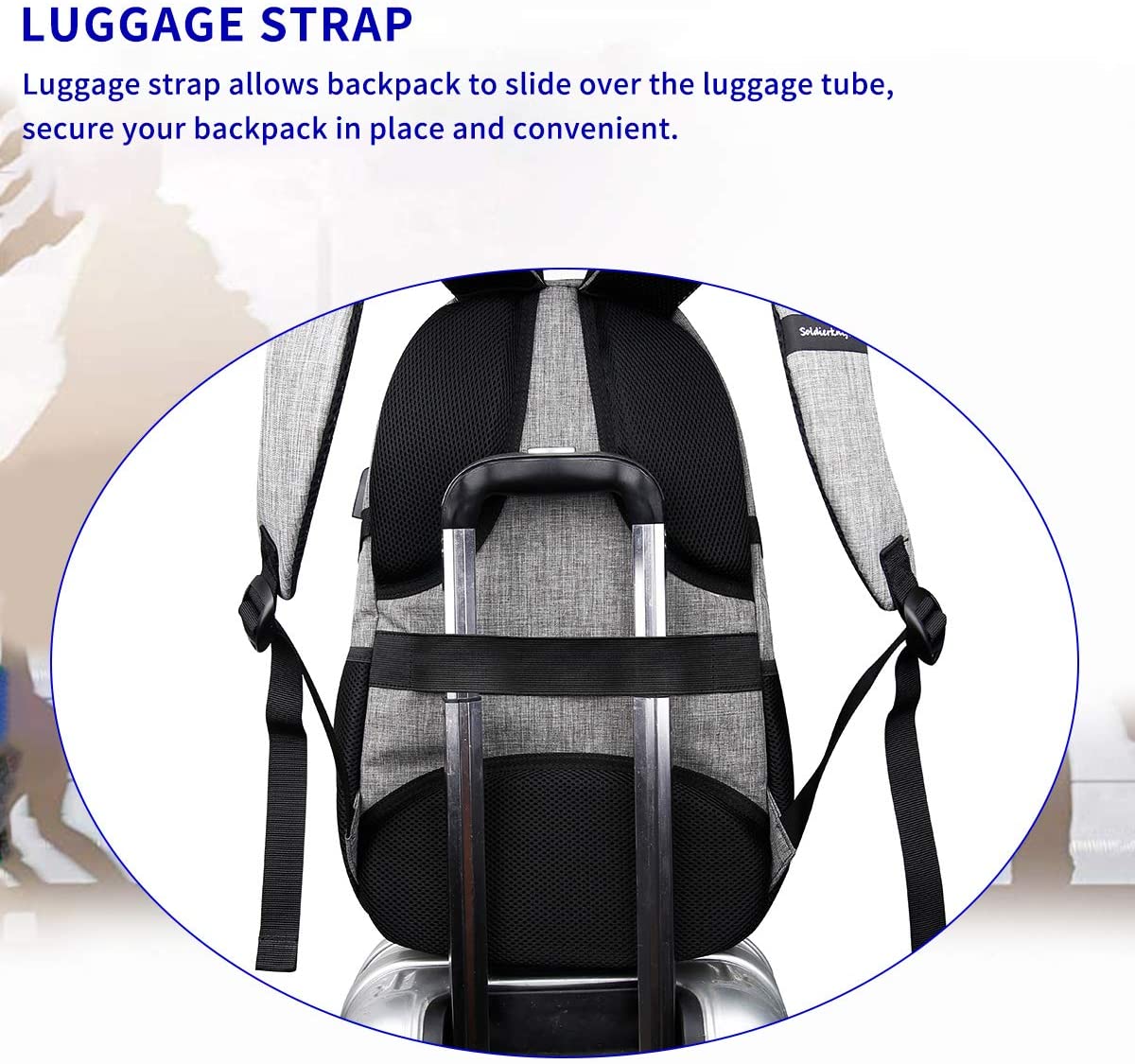 SHRRADOO Durable Anti Theft Laptop Backpack Travel Backpacks Bookbag