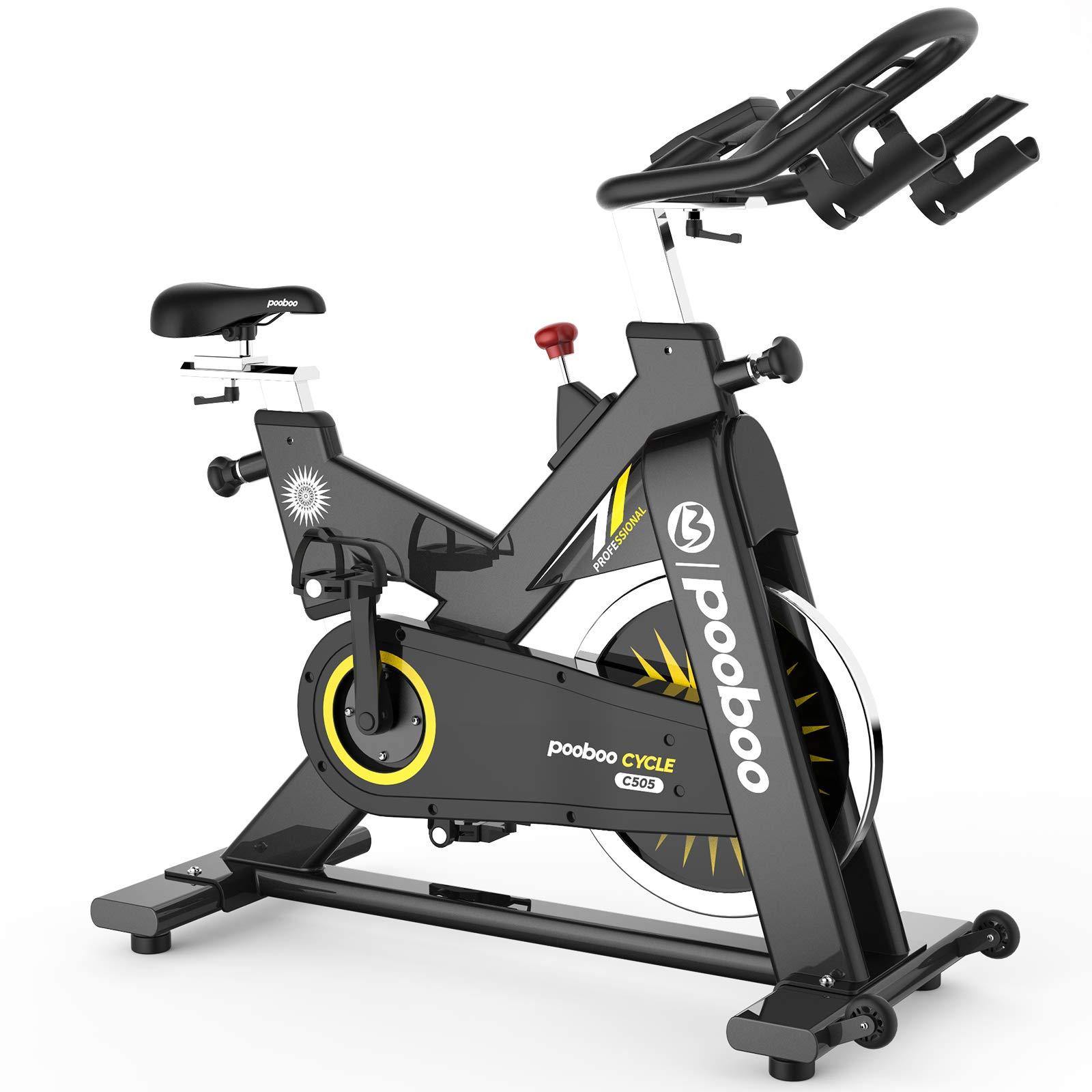 pooboo Exercise Bike Indoor Cycling Bike Stationary Bike-Belt Drive Cardio Bike with 44LBS Flywheel - JOY2ESpree