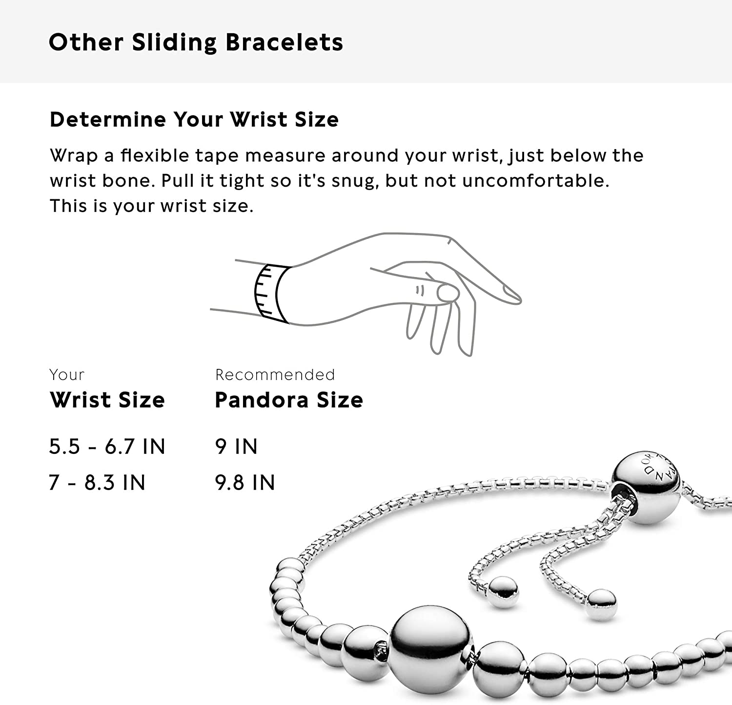 Pandora Jewelry String of Beads Sliding Bracelet Sterling Silver Bracelet - JOY2ESpree
