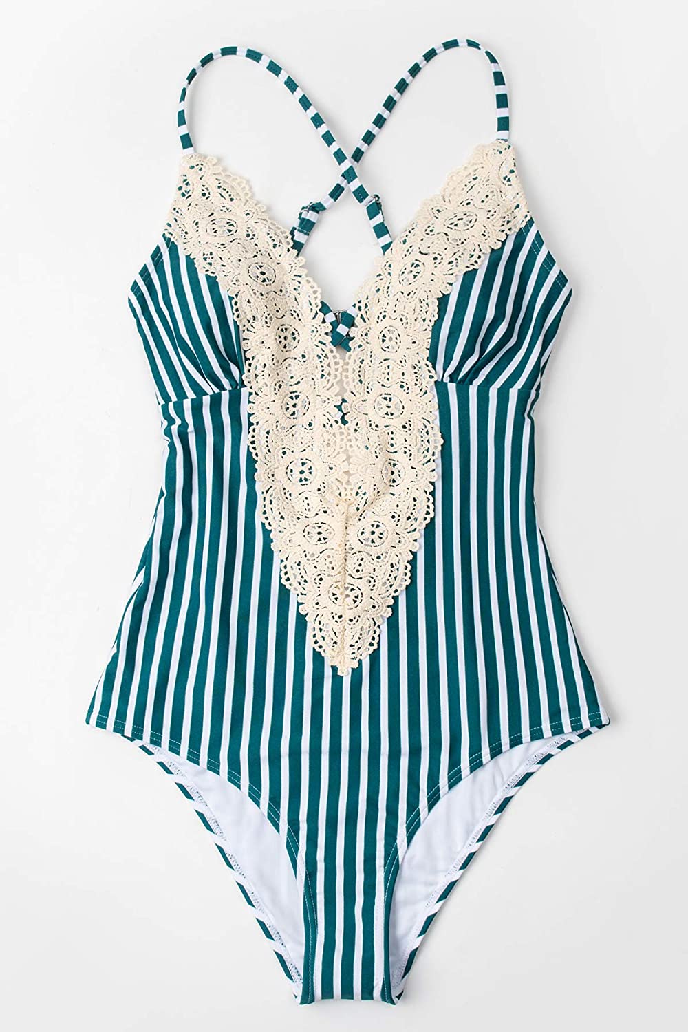 CUPSHE Fashion Women's Ladies Vintage Lace Bikini Sets Beach Swimwear Bathing Suit