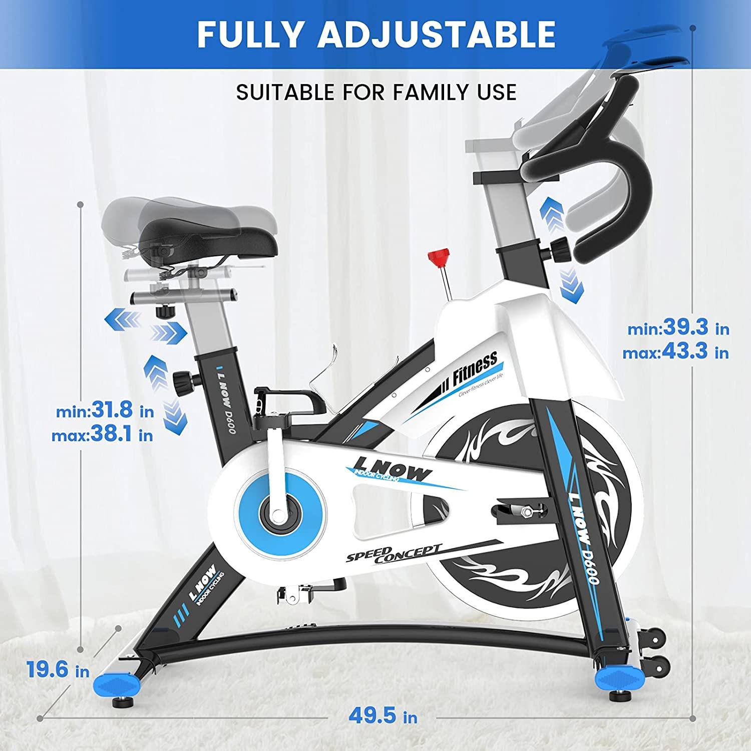 pooboo Exercise Bike Stationary Bike Indoor Cycling Bike Silent Belt Drive - JOY2ESpree