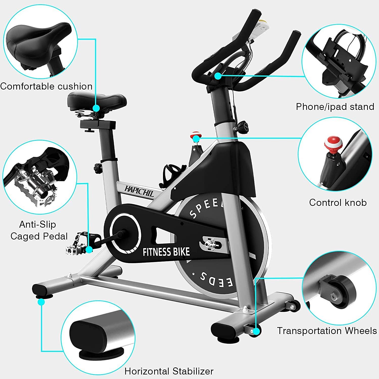 HAPICHIL Exercise Bikes Indoor Cycling Stationary bike with 35lbs Flywheel - JOY2ESpree