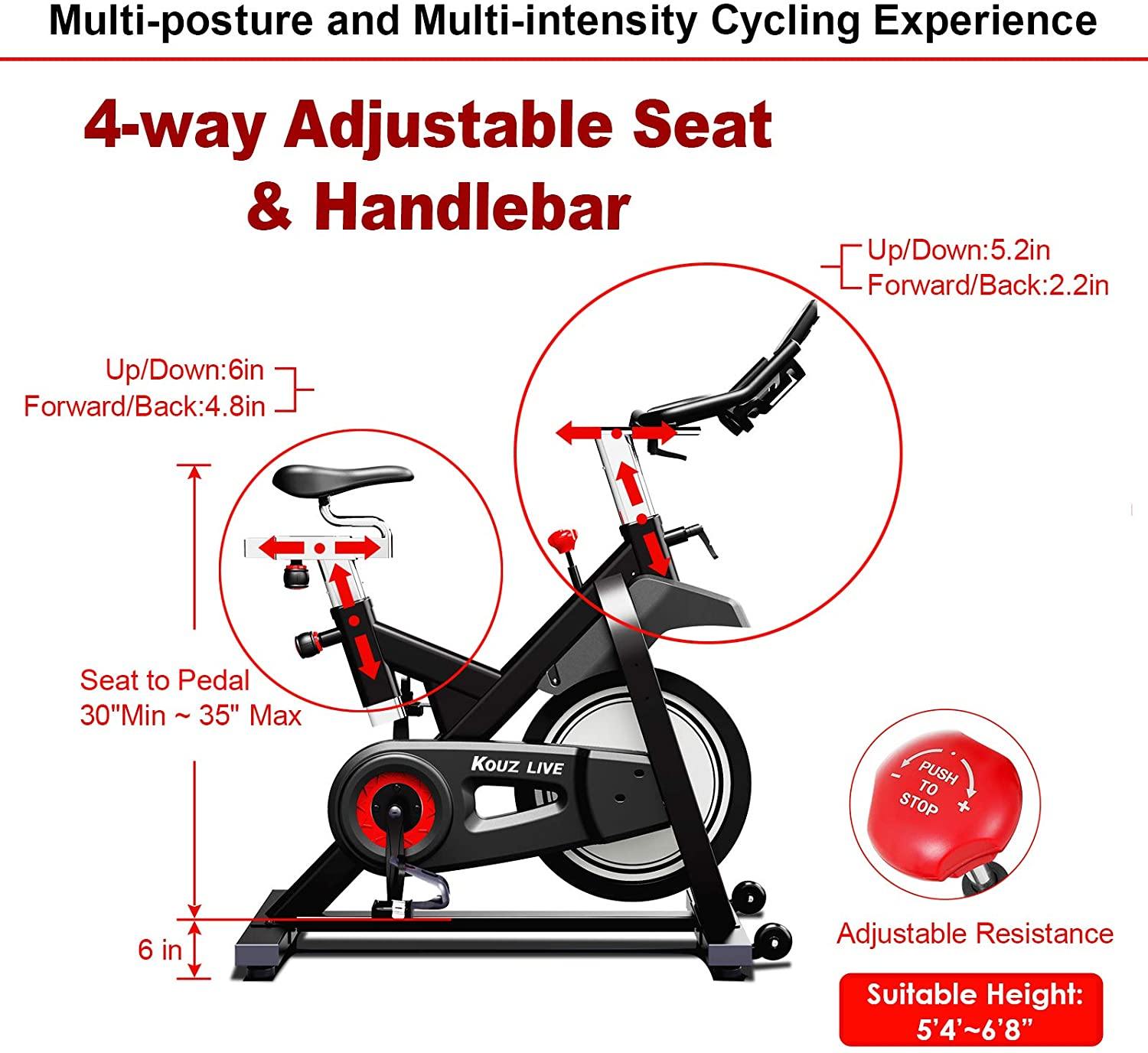 KOUZ LIVE Exercise Bikes Magnetic Resistance, Indoor Stationary Bikes for Home Workout - JOY2ESpree