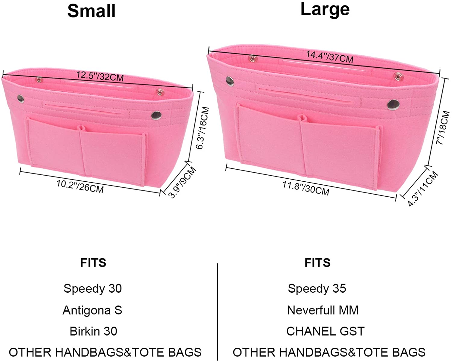YIICOOLY Felt Tote Handbag Purse Organizer Insert Divider Shaper Bag in Bag