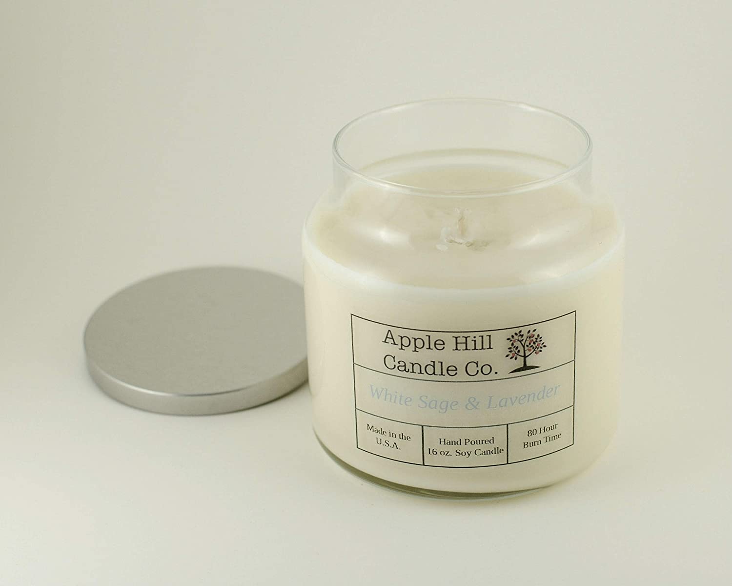 Handmade Natural Soy Candle - White Sage and Lavender (9 oz.)