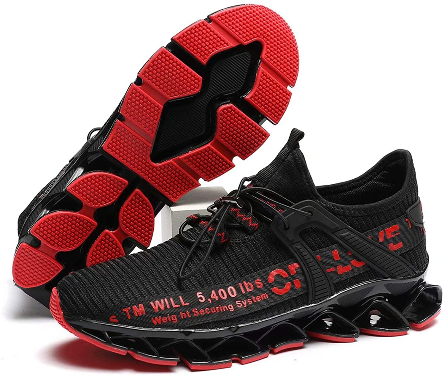Pozvnn Mens Blade Sneakers Athletic Running Shoes Non Slip Walking Fashion Tennis Shoes