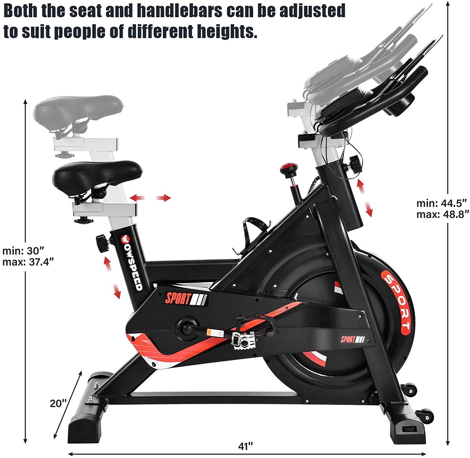 Houssem Indoor Cycling Bike, Stationary Exercise Bike for Home Gym, Workout Flywheel Bicycles, Belt Drive, Resistance Adjustment - JOY2ESpree