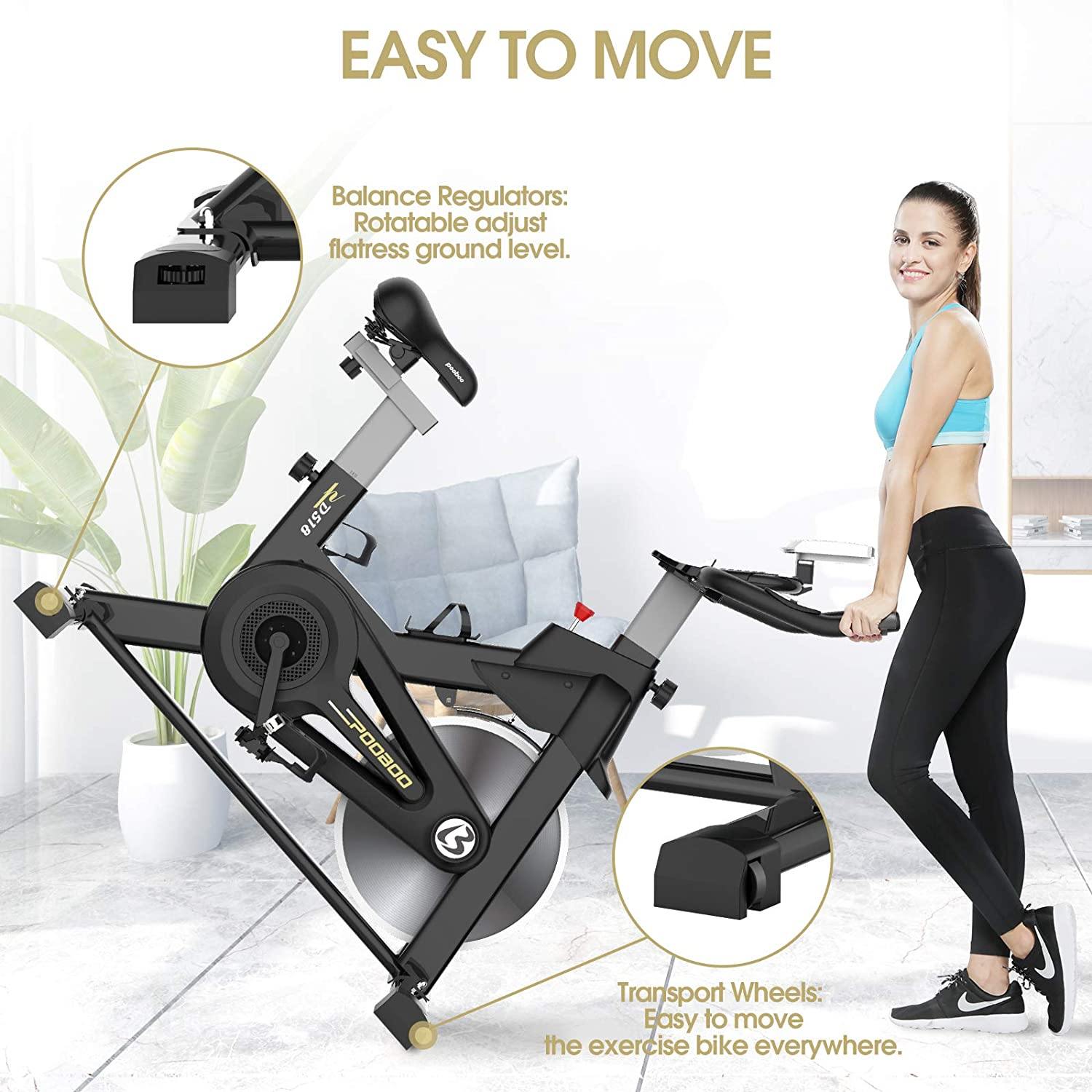 pooboo Magnetic Exercise Bike Indoor Cycling Bike Stationary - JOY2ESpree
