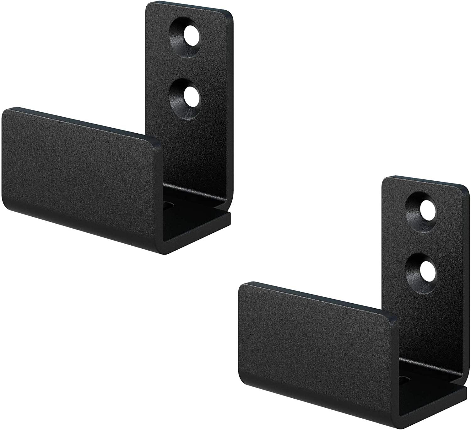 FaithLand Sliding Barn Door Floor Guide, Bottom Adjustable Floor Guide Roller, Black