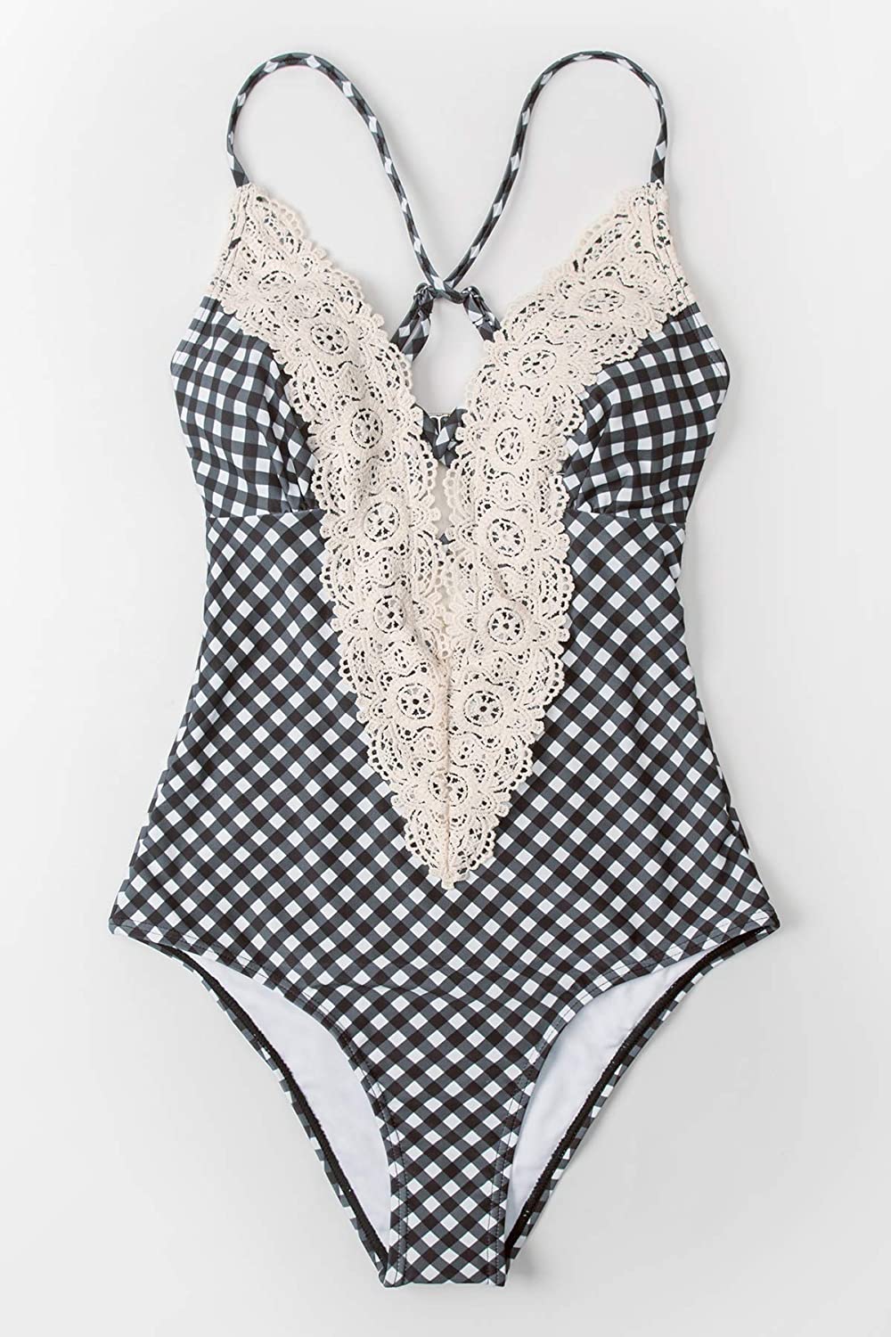 CUPSHE Fashion Women's Ladies Vintage Lace Bikini Sets Beach Swimwear Bathing Suit