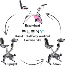 
                        
                          Cargar imagen en el visor de la galería, PLENY 3-in-1 Total Body Workout Exercise Bike w/Backlit Screen, High Backrest, Adjustable Resistance Bands for Arm &amp; Leg, and 300 lbs Weight Support - JOY2ESpree
                        
                      