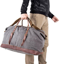 
                        
                          गैलरी व्यूवर में इमेज लोड करें, BAOSHA Canvas PU Leather Travel Tote Duffel Bag Carry on Bag Weekender Overnight Bag - JOY2ESpree
                        
                      
