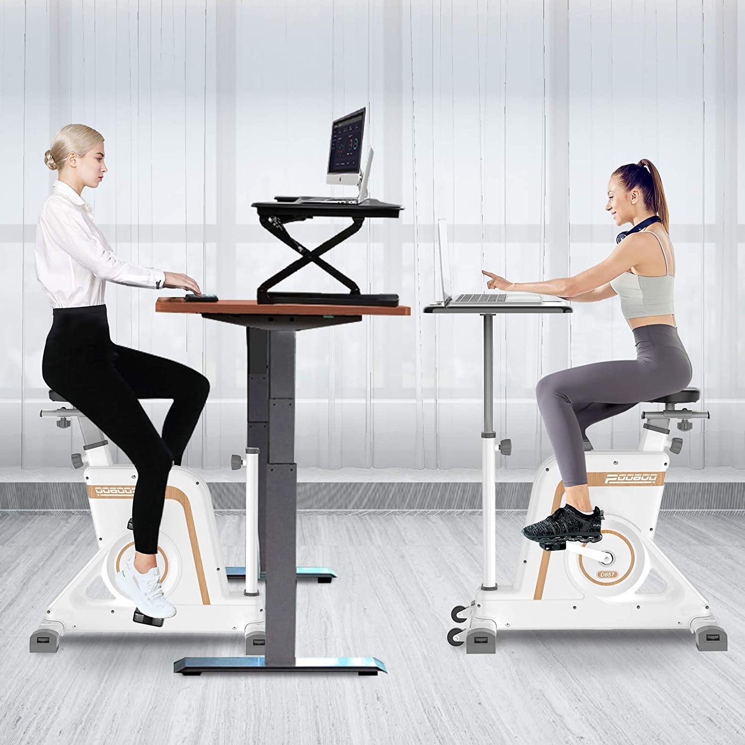 pooboo Desk Cycle Exercise Bike Indoor Cycling Bike Adjustable Magnetic Resistance Stationary Bike for Home Office - JOY2ESpree