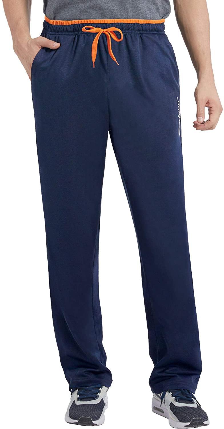 Duuluup Mens Jogger Sweatpants with Pockets Open Bottom Elastic Waist Workout Pants for Training Track Running - JOY2ESpree