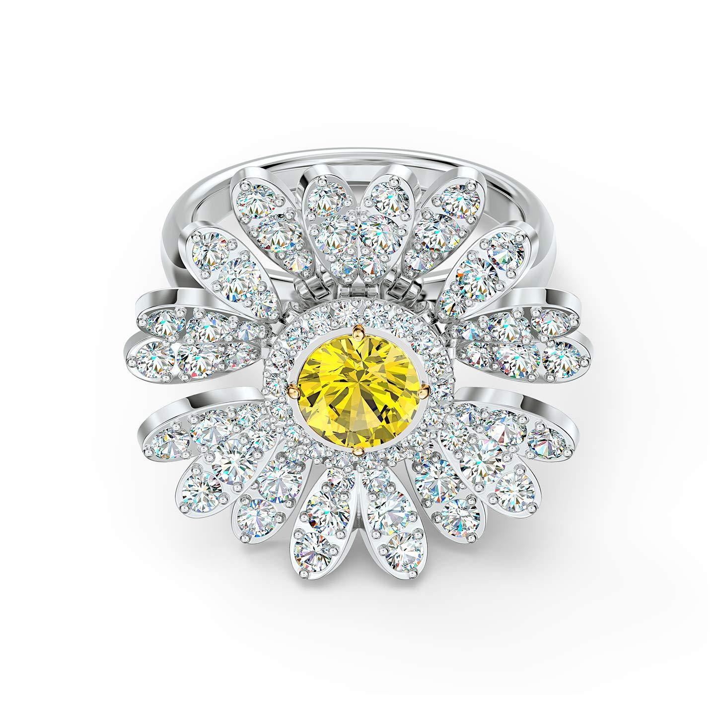 Swarovski Eternal Flower Ring Movable Yellow Rhodium Plated - JOY2ESpree