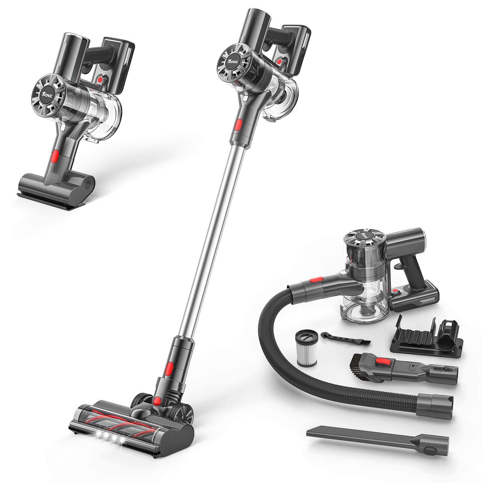 Cordless Vacuum, TOCMOC Vacuum Cleaner with 200W 22Kpa Super Suction Cordless Vacuum Cleaner 4 in 1 Handheld Stick Vacuum - JOY2ESpree