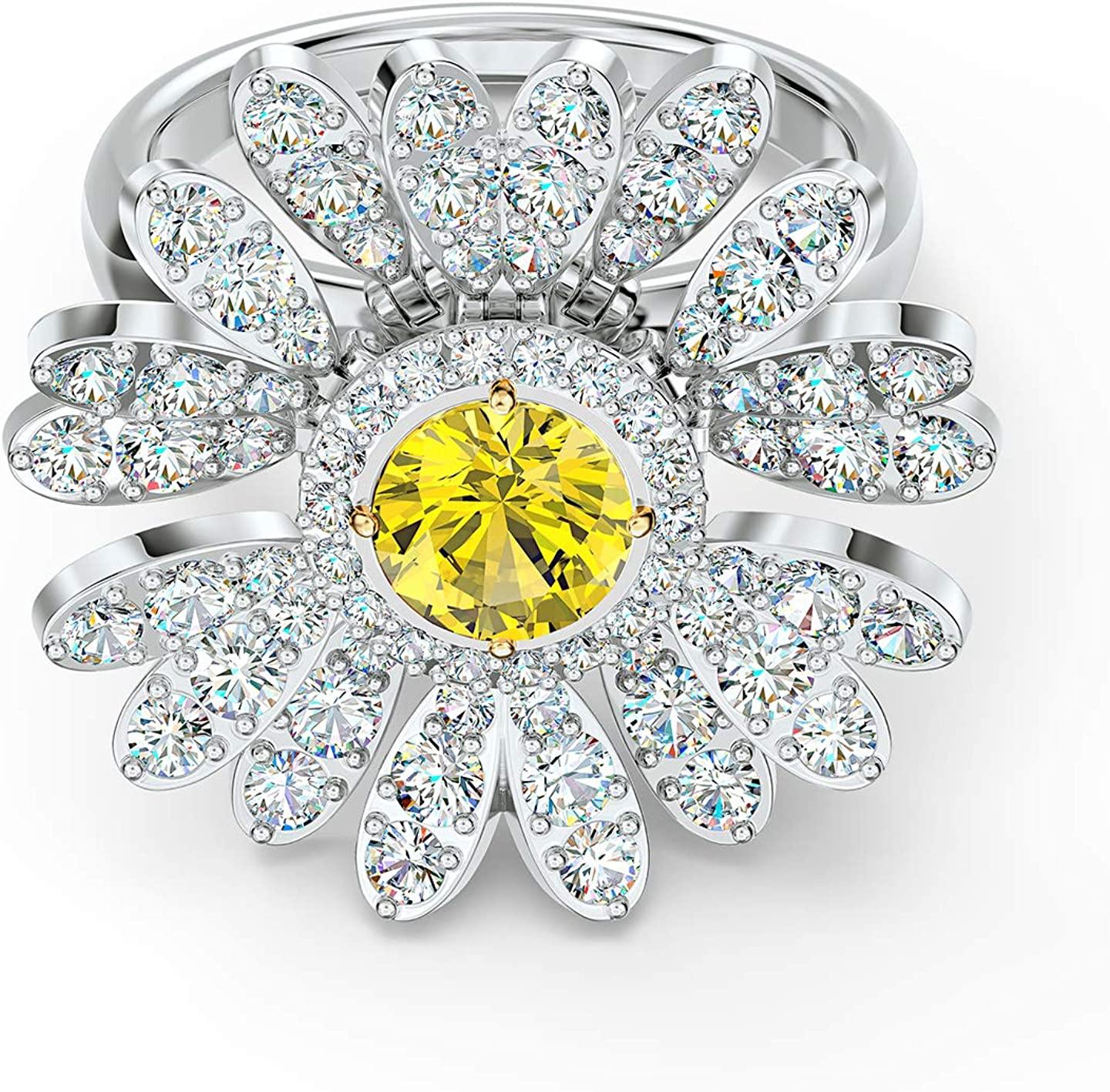Swarovski Eternal Flower Ring Movable Yellow Rhodium Plated - JOY2ESpree