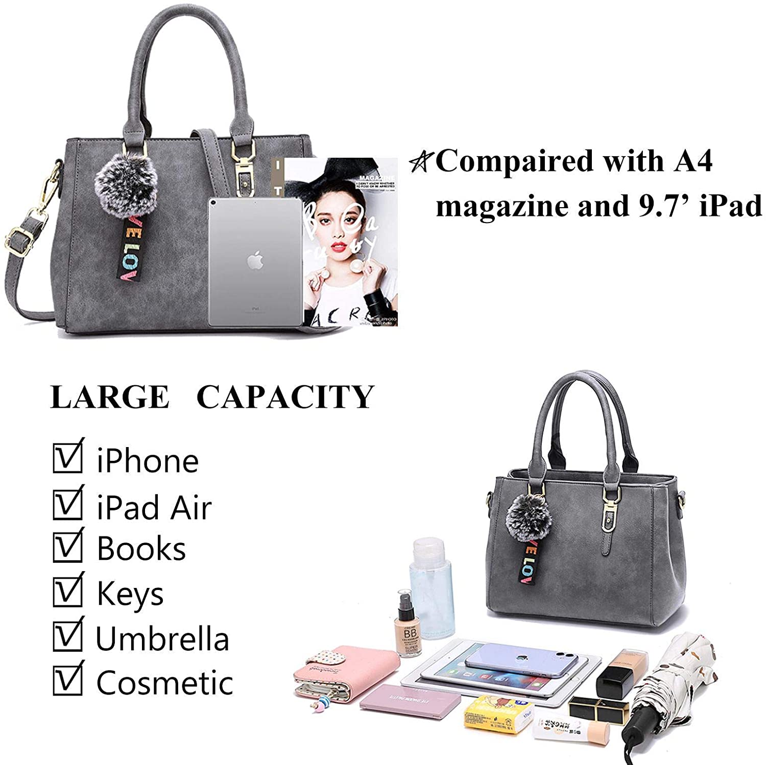 YNIQUE Satchel Purses and Handbags for Women Shoulder Tote Bags