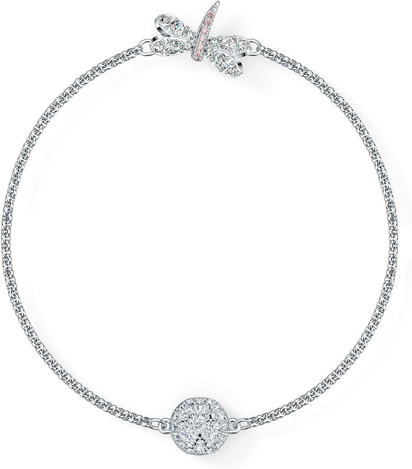 Swarovski Women's Symbols Evil Eye, Flower, Feather, Moon, Heart, Lucky Charm, Faith, Dragonfly Crystal Bracelet Collection - JOY2ESpree