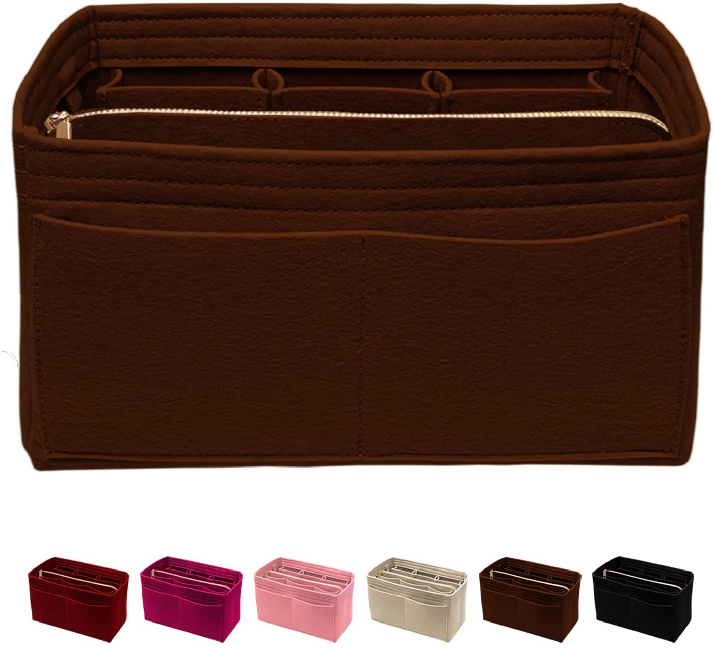 Purse Organizer Insert with Zipper Felt Bag Organizer Handbag Organizer Insert Bag In Bag Organizer