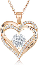 
                        
                          Cargar imagen en el visor de la galería, CDE Forever Love Heart Women Necklace 925 Sterling Silver Rose Gold Plated Birthstone Pendant Necklaces for Women - JOY2ESpree
                        
                      