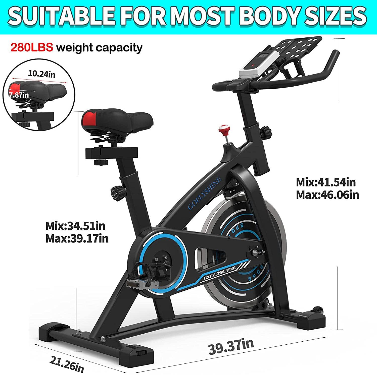 GOFLYSHINE Exercise Bikes Stationary,Exercise Bike for Home Indoor Cycling Bike for Home Cardio Gym,Workout Bike with 35 LBS Flywheel - JOY2ESpree
