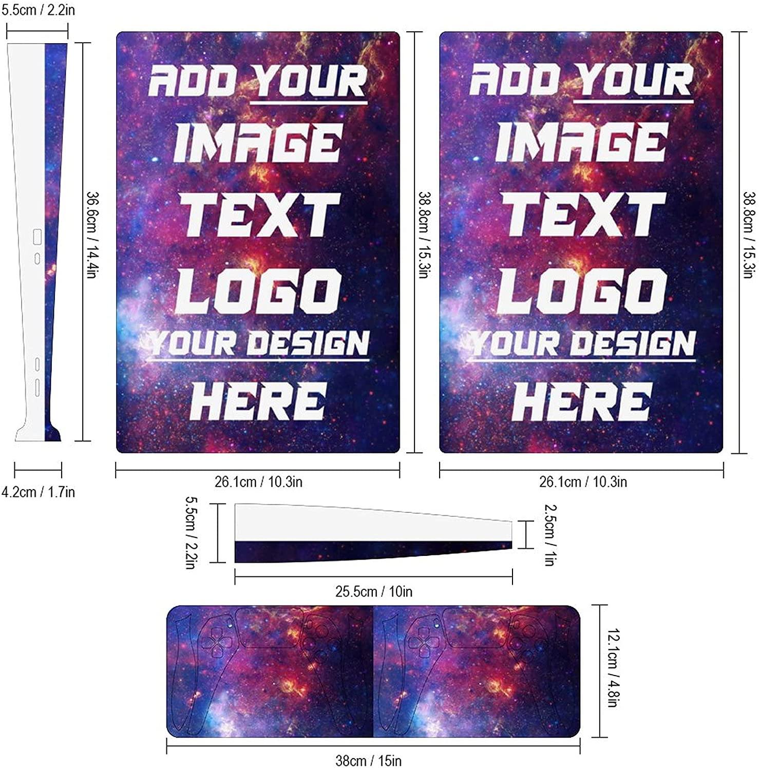 Custom Skin for PS5 Console and Controllers,Personalized Vinyl Sticker Compatible with Playstation 5 Standard Edition - JOY2ESpree