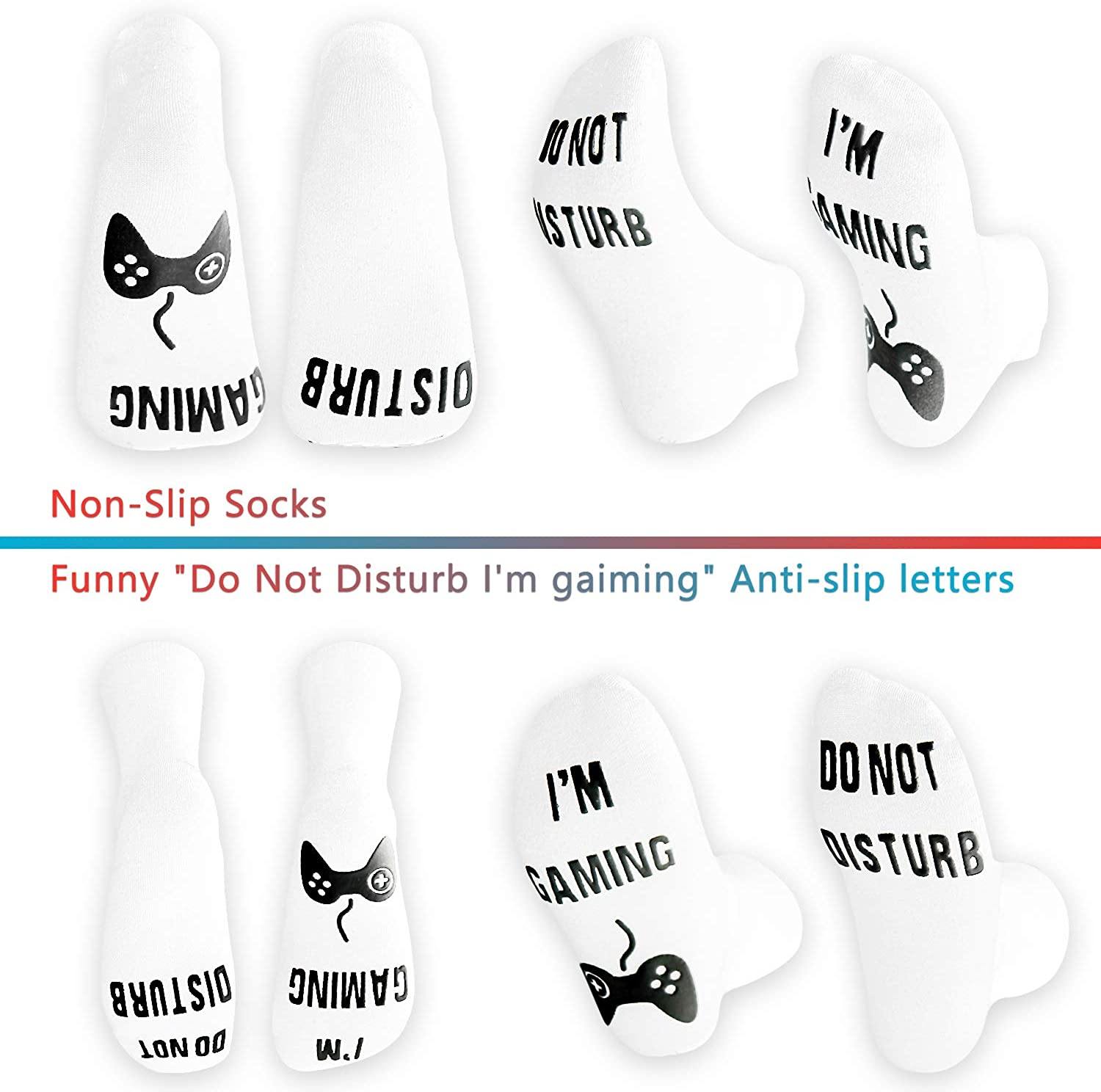 Do Not Disturb I'm Gaming Socks, Gaming Sock Funny Novelty Gift for Teen Boys Mens Gamer Kids Sons Husbands Boyfriends Women - JOY2ESpree