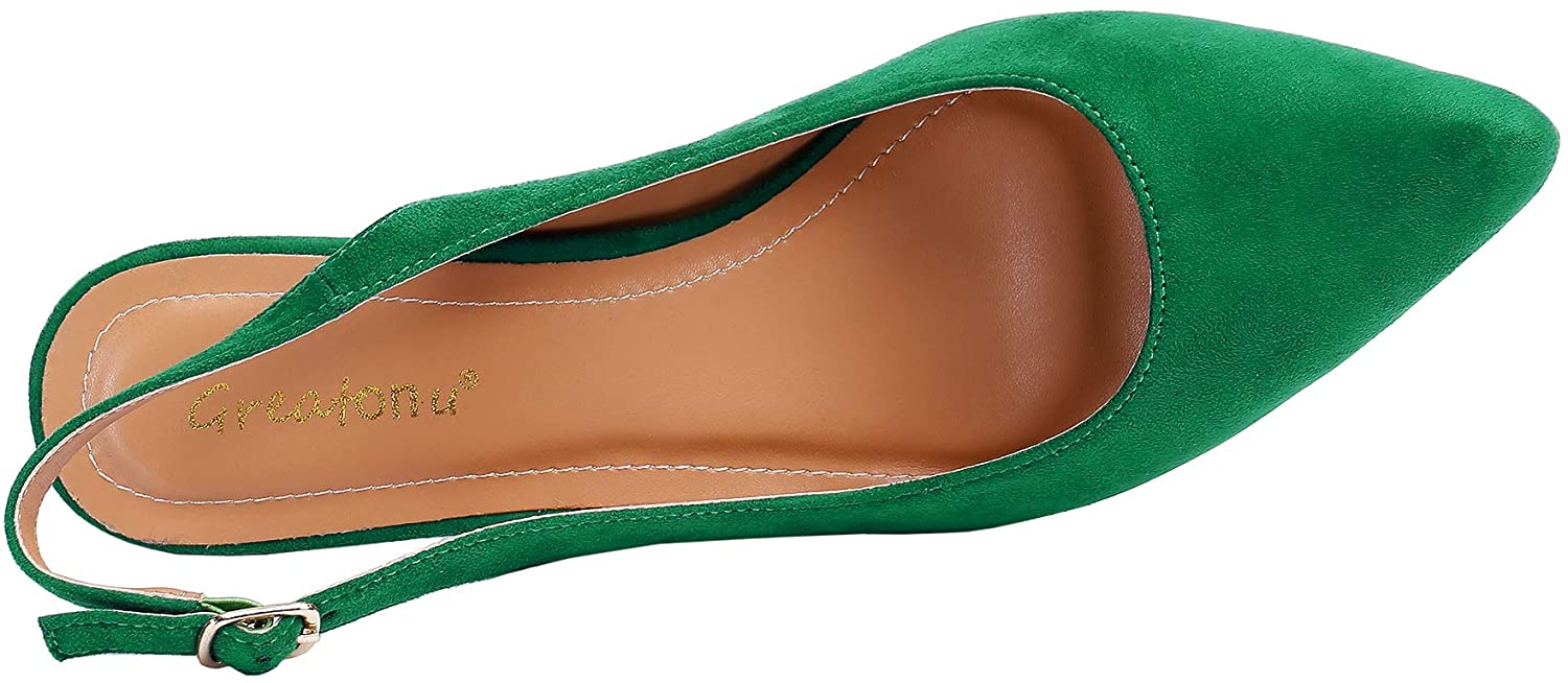 Greatonu Womens Slingback Dress Pump