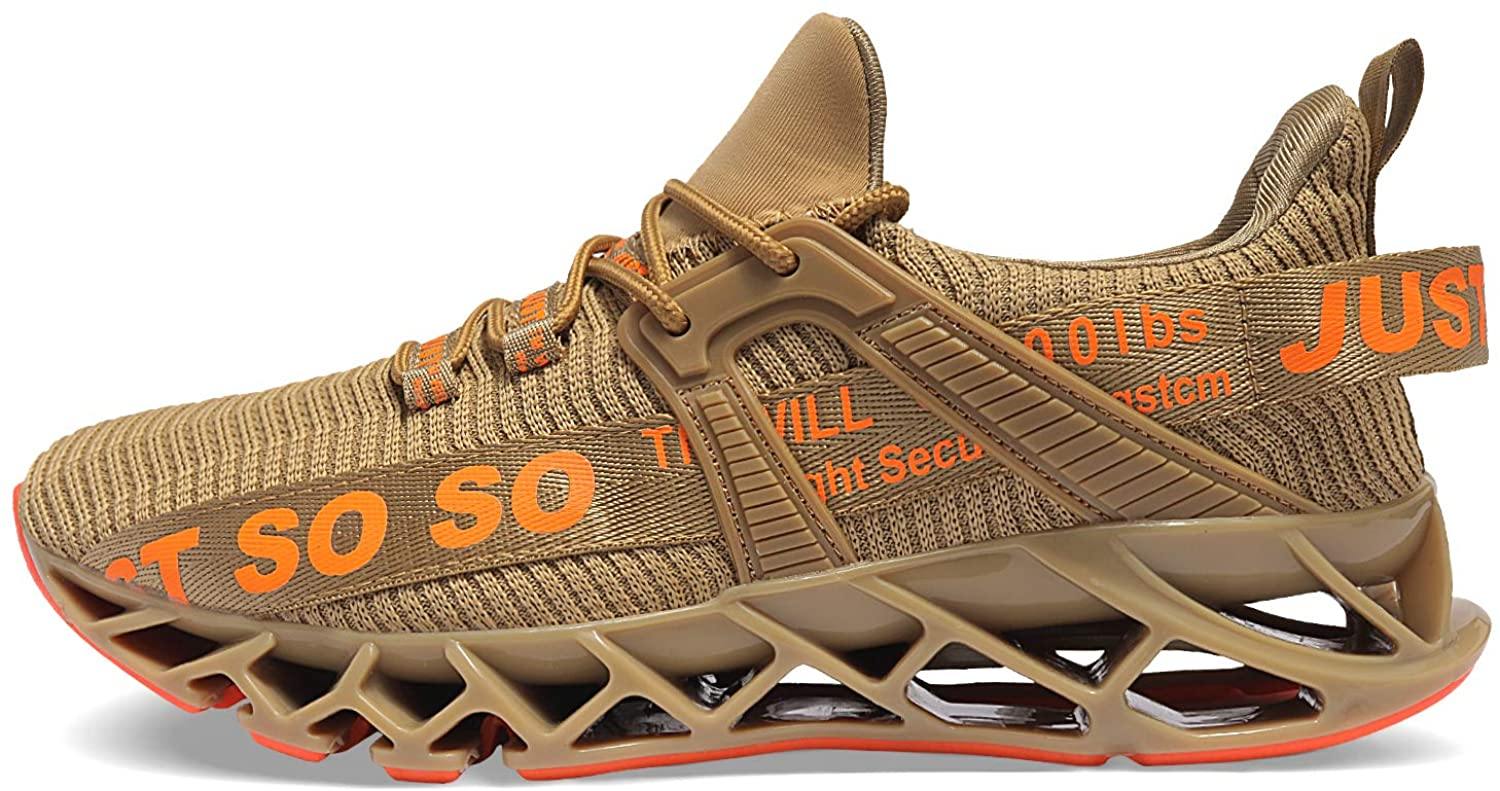 JSLEAP Mens Running Shoes Walking Non Slip Blade Type Sneakers