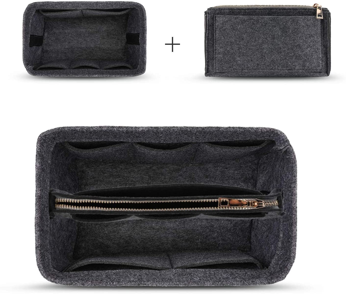 MA STRAP Purse Organizer with Detachable Zipper Pouch Multipurpose Felt Insert Bag Fit Speedy Neverfull Longchamp Tote