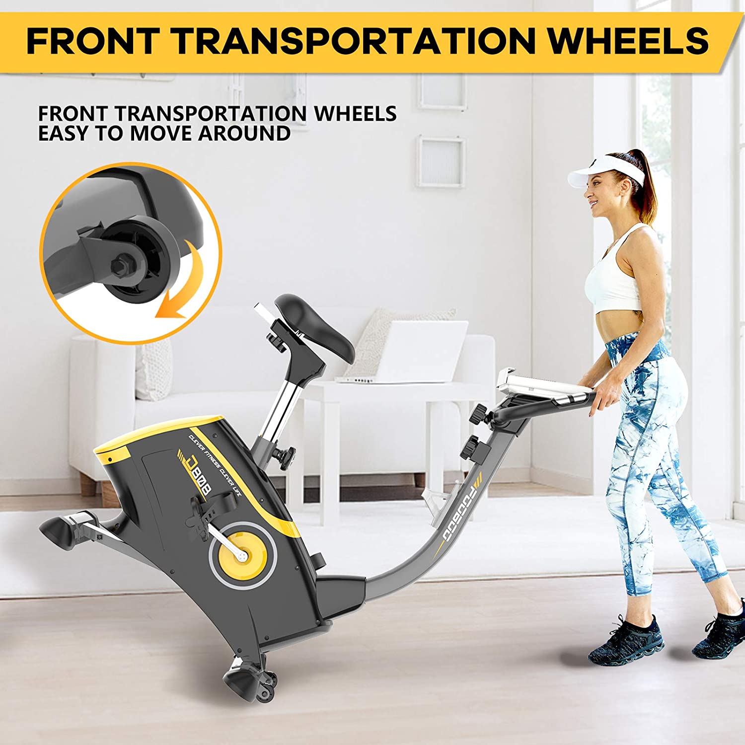 JKANGFIT Exercise Bike Stationary Bikes with 8-Level Magnetic Resistance and LCD Monitor, Indoor Cycling Bike 300 LB Capacity Upright Workout Bike - JOY2ESpree