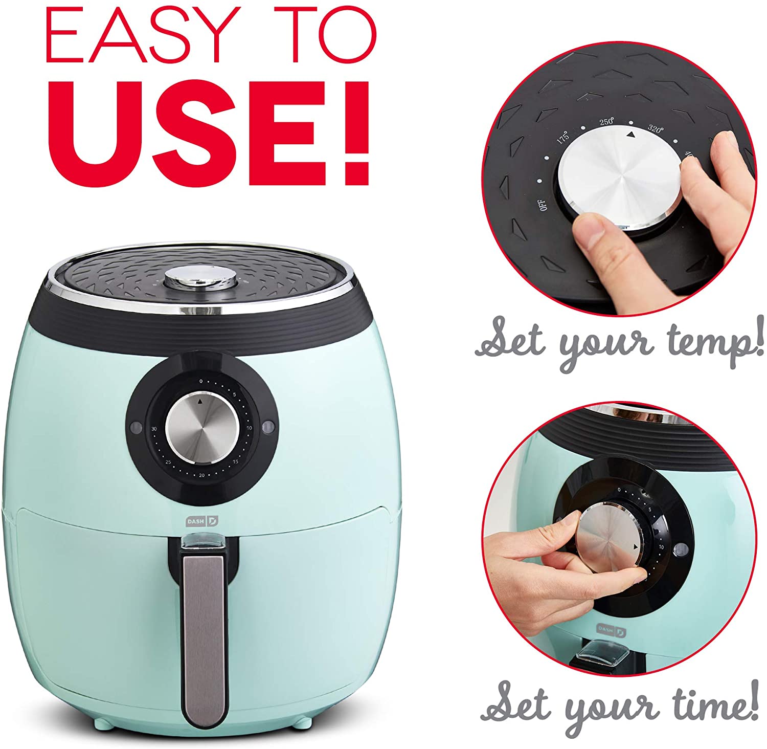 Dash DFAF455GBAQ01 Deluxe Electric Air Fryer + Oven Cooker with Temperature Control