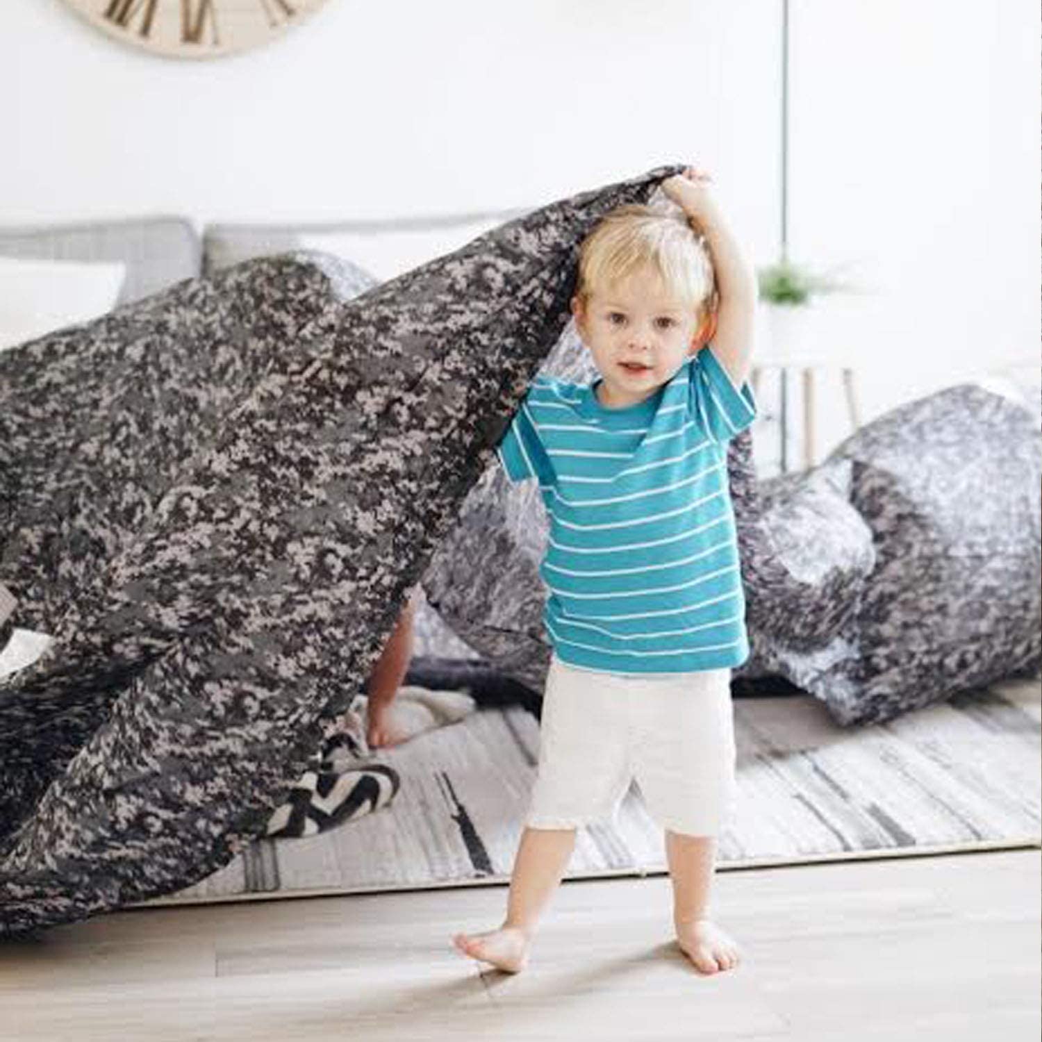 The Original AirFort Build A Fort in 30 Seconds, Inflatable Fort for Kids (Ocean Camo)