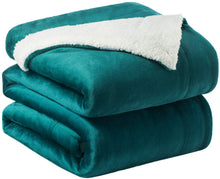 
                        
                          Load image into Gallery viewer, Bedsure Sherpa Fleece Blanket Throw Size Navy Lightweight Super Soft Cozy Luxury Bed Blanket Microfiber
                        
                      